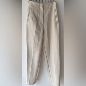 Zara Cream Off-White Tailored Trouser Pants Small
